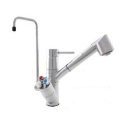 Miscelatore cucina 5 vie minimalista con doccia estraibile a due getti