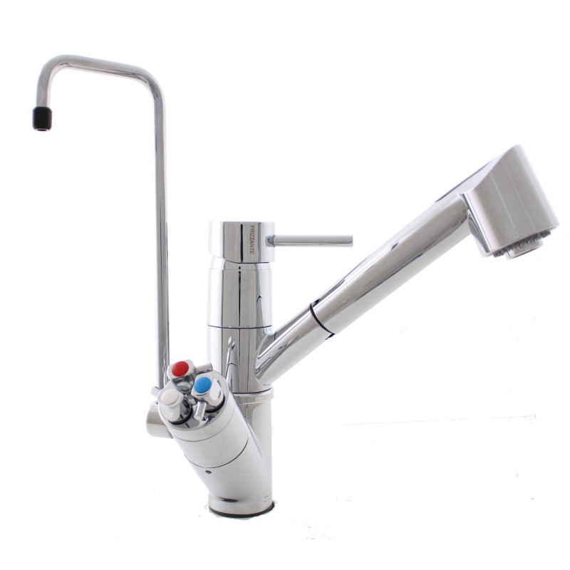 Miscelatore cucina 5 vie minimalista con doccia estraibile a due getti