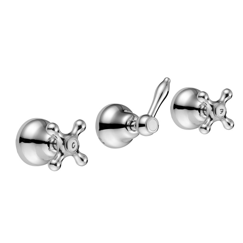 MAREA Gruppo doccia incasso con deviatore tre uscite finitura ottone lucido