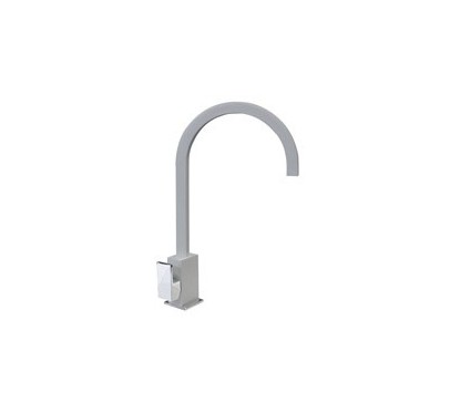 QUADRO10 miscelatore monocomando con canna quadrata finitura ultrametal alluminio/cromo