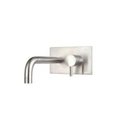 XONI miscelatore lavabo a parete in acciaio inox finitura cromo