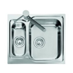 VINTAGE - INCASSO STANDARD lavello in acciaio inox ad una vasca grande più una vasca piccola SX finitura satinato