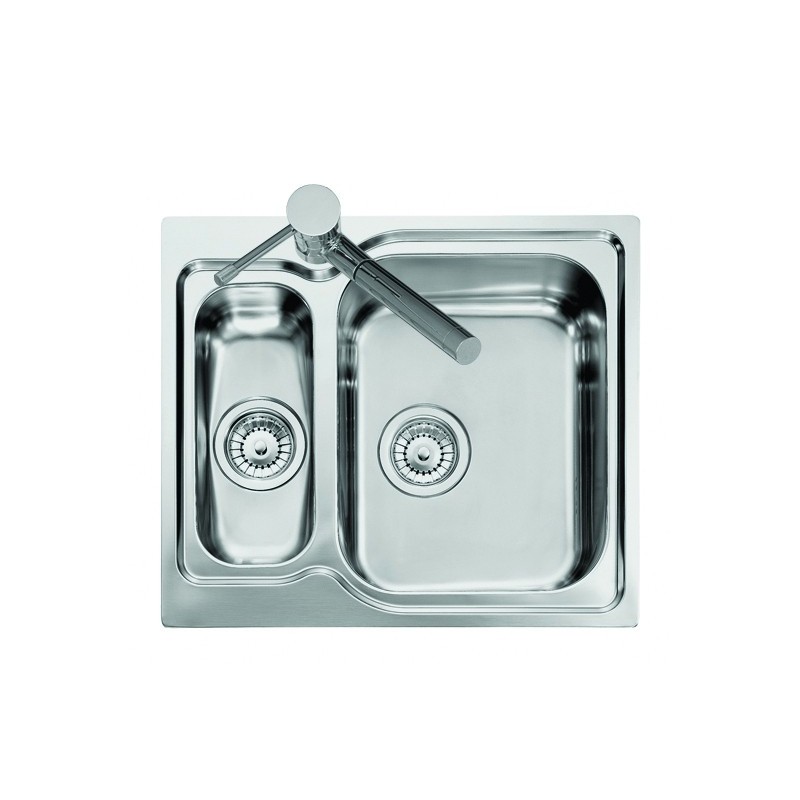 VINTAGE - INCASSO STANDARD lavello in acciaio inox ad una vasca grande più una vasca piccola SX finitura satinato