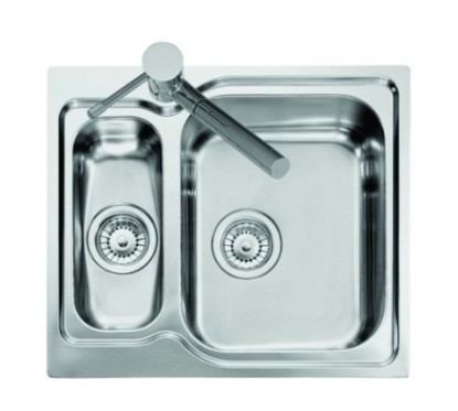 VINTAGE - INCASSO STANDARD lavello in acciaio inox ad una vasca grande più una vasca piccola SX finitura satinato