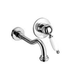 PARENTESI Miscelatore per lavabo ad incasso, con bocca a parete finitura vecchio rame