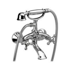 REVIVAL gruppo vasca esterno con doccia duplex e flessibile 150 cm finitura cromo