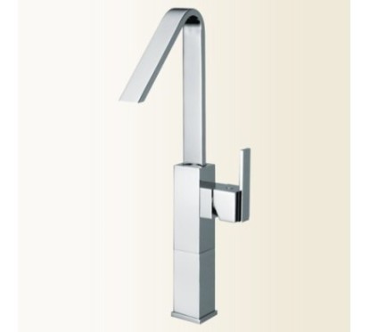 KLIP miscelatore monocomando lavabo con canna alta e prolunga 70 mm finitura nickel spazzolato