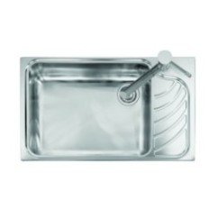 VINTAGE - INCASSO STANDARD E BORDO 8 mm lavello in acciaio inox ad una vasca grande più scolapiatti DX finitura satinato