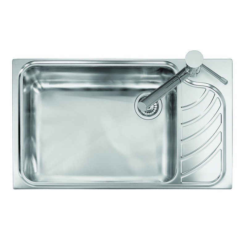 VINTAGE - INCASSO STANDARD E BORDO 8 mm lavello in acciaio inox ad una vasca grande più scolapiatti DX finitura satinato