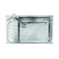 VINTAGE - INCASSO STANDARD E BORDO 8 mm lavello in acciaio inox ad una vasca grande più scolapiatti SX finitura satinato