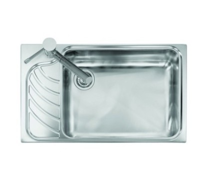 VINTAGE - INCASSO STANDARD E BORDO 8 mm lavello in acciaio inox ad una vasca grande più scolapiatti SX finitura satinato