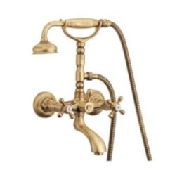 OLD FASHION Gruppo vasca esterno con kit doccia finitura dark bronze