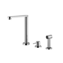 Miscelatore cucina con canna girevole, comando remoto e doccetta shut-off