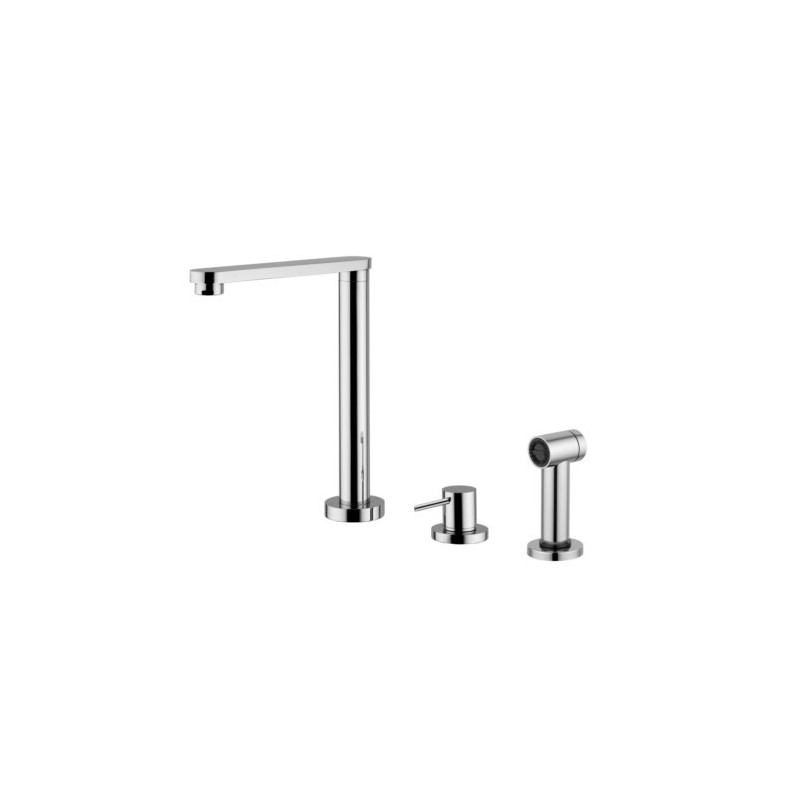 Miscelatore cucina con canna girevole, comando remoto e doccetta shut-off