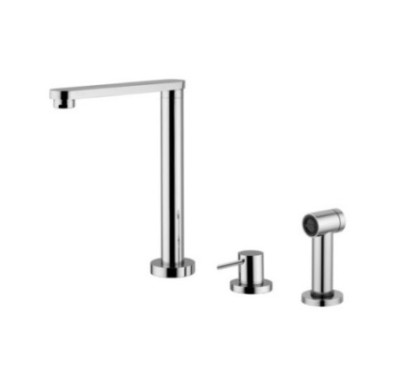 Miscelatore cucina con canna girevole, comando remoto e doccetta shut-off