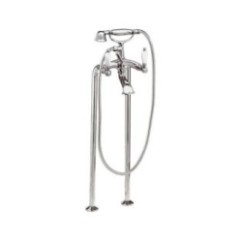 RETRO' Gruppo vasca esterno su colonne da pavimento finitura cromo