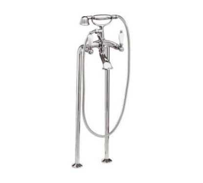 RETRO' Gruppo vasca esterno su colonne da pavimento finitura cromo