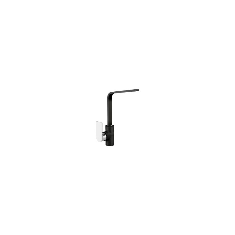 MIG10 miscelatore monocomando con canna rettangolare a L finitura nanostone N6 deep black