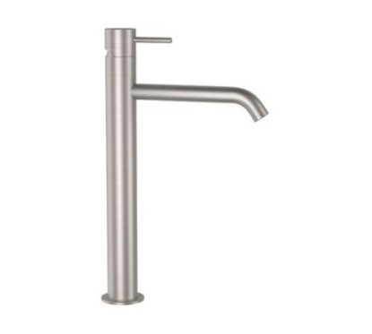 TOKYO STEEL Monocomando lavabo alto in acciaio inox senza scarico