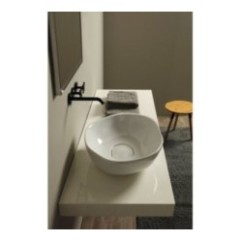 STONE lavabo d'appoggio finitura bianco lucido