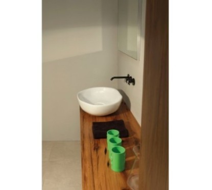 STONE lavabo d'appoggio finitura bianco lucido