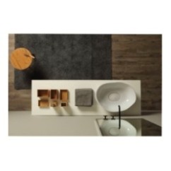 STONE lavabo d'appoggio finitura bianco lucido