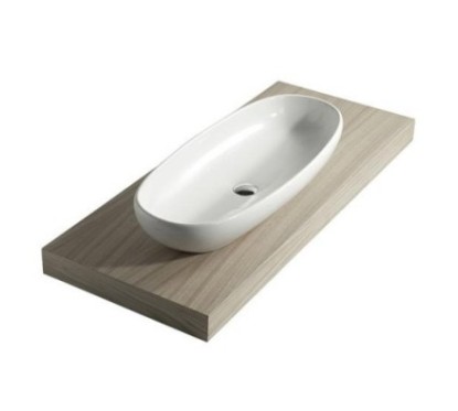 EL 1.2 lavabo cm 87 ciotola ovale da appoggio finitura bianco