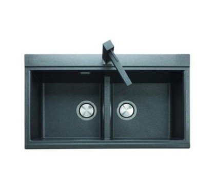 LUX 86.20 Lavandino cucina a due vasche finitura micro ultragranit 72 tartufo