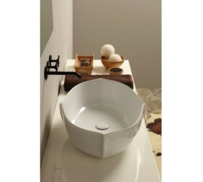 OYSTER lavabo d'appoggio finitura bianco lucido