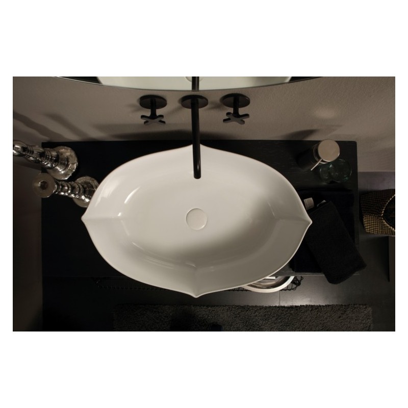 OYSTER lavabo d'appoggio finitura bianco lucido