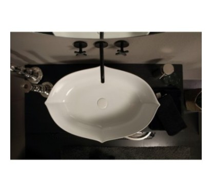 OYSTER lavabo d'appoggio finitura bianco lucido