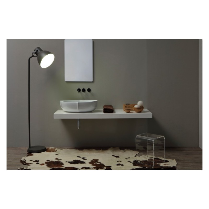 OYSTER lavabo d'appoggio finitura bianco lucido