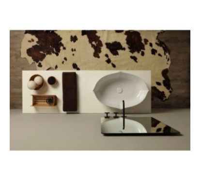 OYSTER lavabo d'appoggio finitura bianco lucido