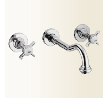 LIVINGSTONE batteria lavabo a parete finitura oro