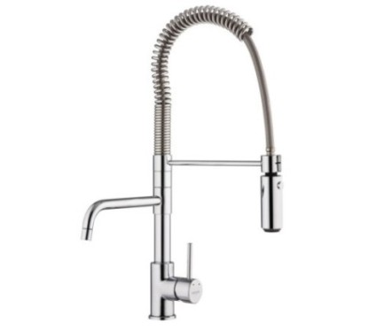 KITCHEN PROGRAM Monocomando lavello con molla, doccia e canna finitura cromo