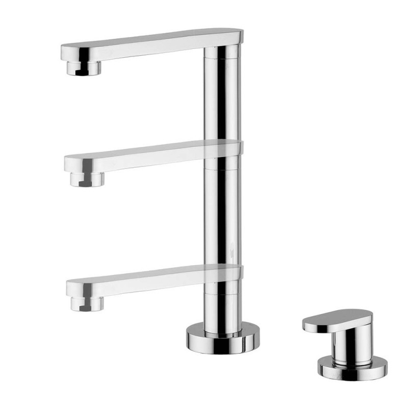 HI-TECH rubinetto monocomando lavello sottofinestra con canna abbattibile 248 mm