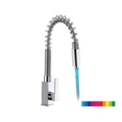 COLOR & AMBIENT monocomando lavello a molla con luce LED finitura cromo