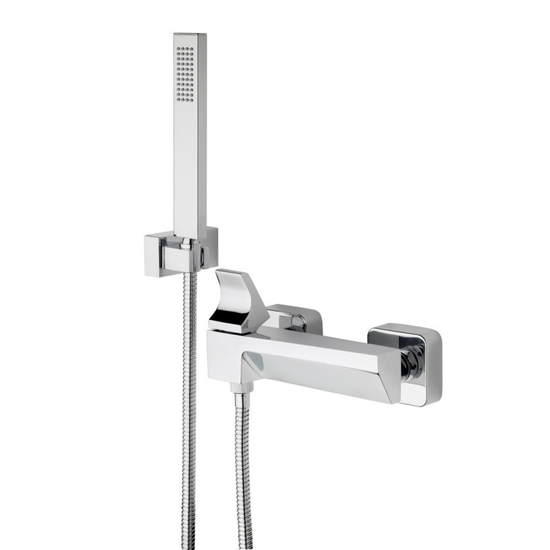 TOSCA Monocomando doccia esterno con flessibile e doccetta finitura cromo