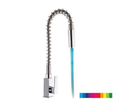 COLOR & AMBIENT monocomando lavello a molla con luce LED finitura cromo