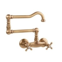 OLD FASHION Gruppo lavello a muro snodato finitura dark copper