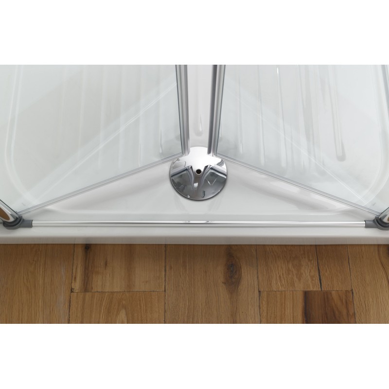 SALOON DOOR Porta 2 ante battente finitura cromo 90 cm trasparente (misura 85/90 h.195)