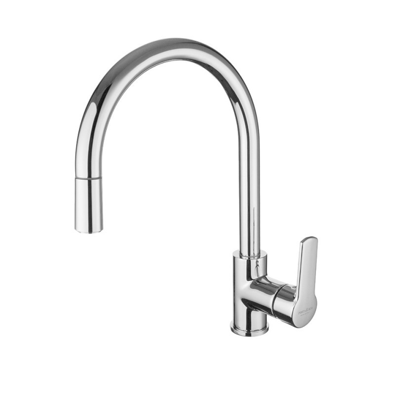 YUMA Monocomando lavello a ponte con doccetta estraibile finitura oro