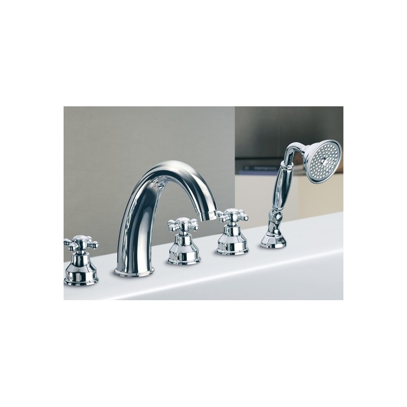 PAPIRO batteria bordo vasca con kit doccia finitura cromo