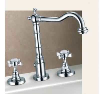 LIVINGSTONE batteria lavabo con canna alta finitura vecchio bronzo