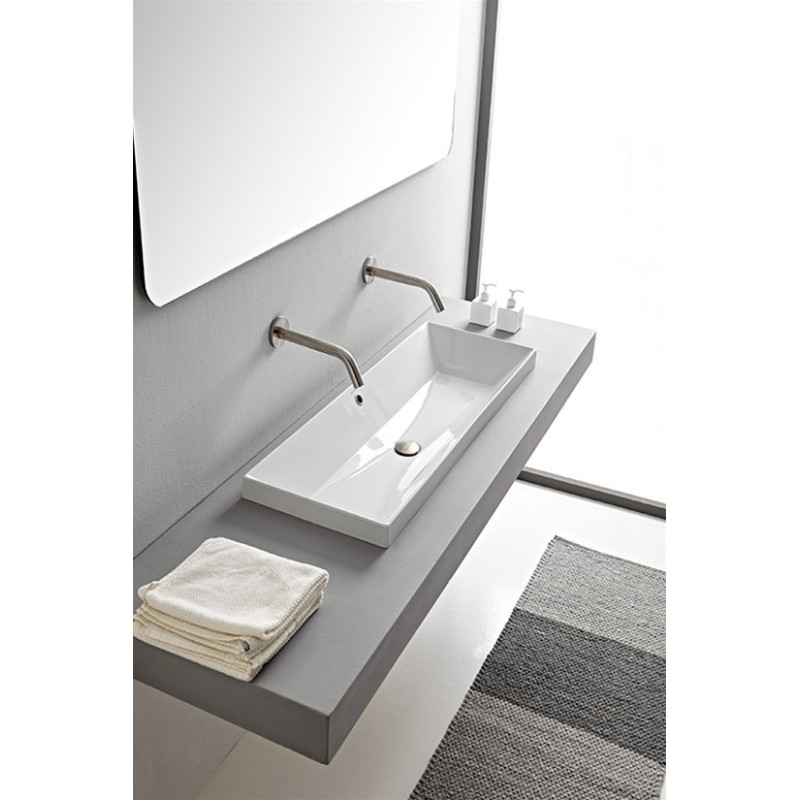 TEOREMA 2.0 Lavabo incasso 100 x 36 Cm