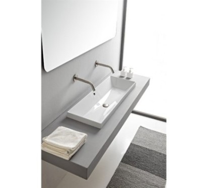 TEOREMA 2.0 Lavabo incasso 100 x 36 Cm