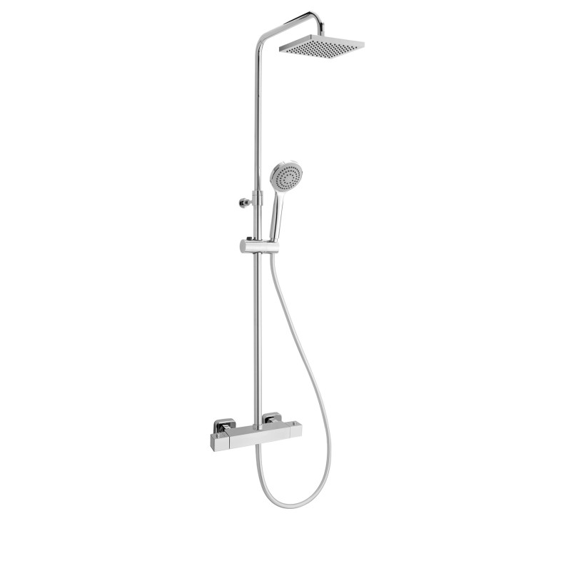 THERMO Colonna doccia telescopica con termostatico e deviatore integrato finitura cromo
