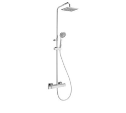 THERMO Colonna doccia telescopica con termostatico e deviatore integrato finitura cromo