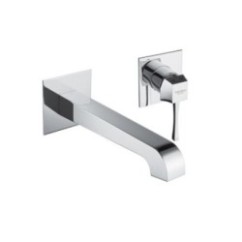 EOS Monocomando lavabo a muro due parti finitura cromo spazzolato