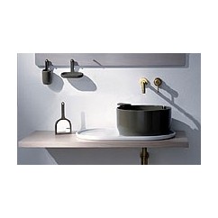 UKIYO-E Lavabo da appoggio tondo 42 + piano in ceramica